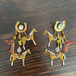 Lunch at The Ritz vintage Derby post earrings